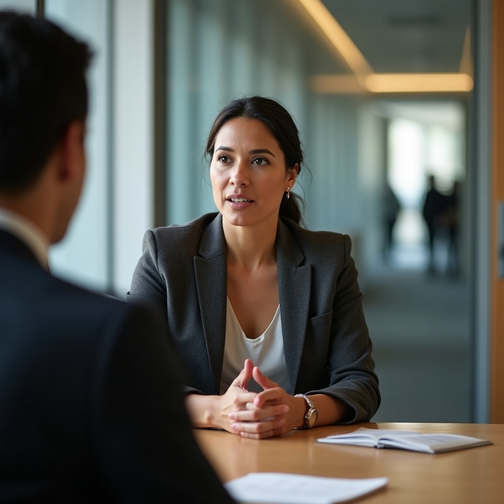 Persona preparándose para una entrevista de trabajo
